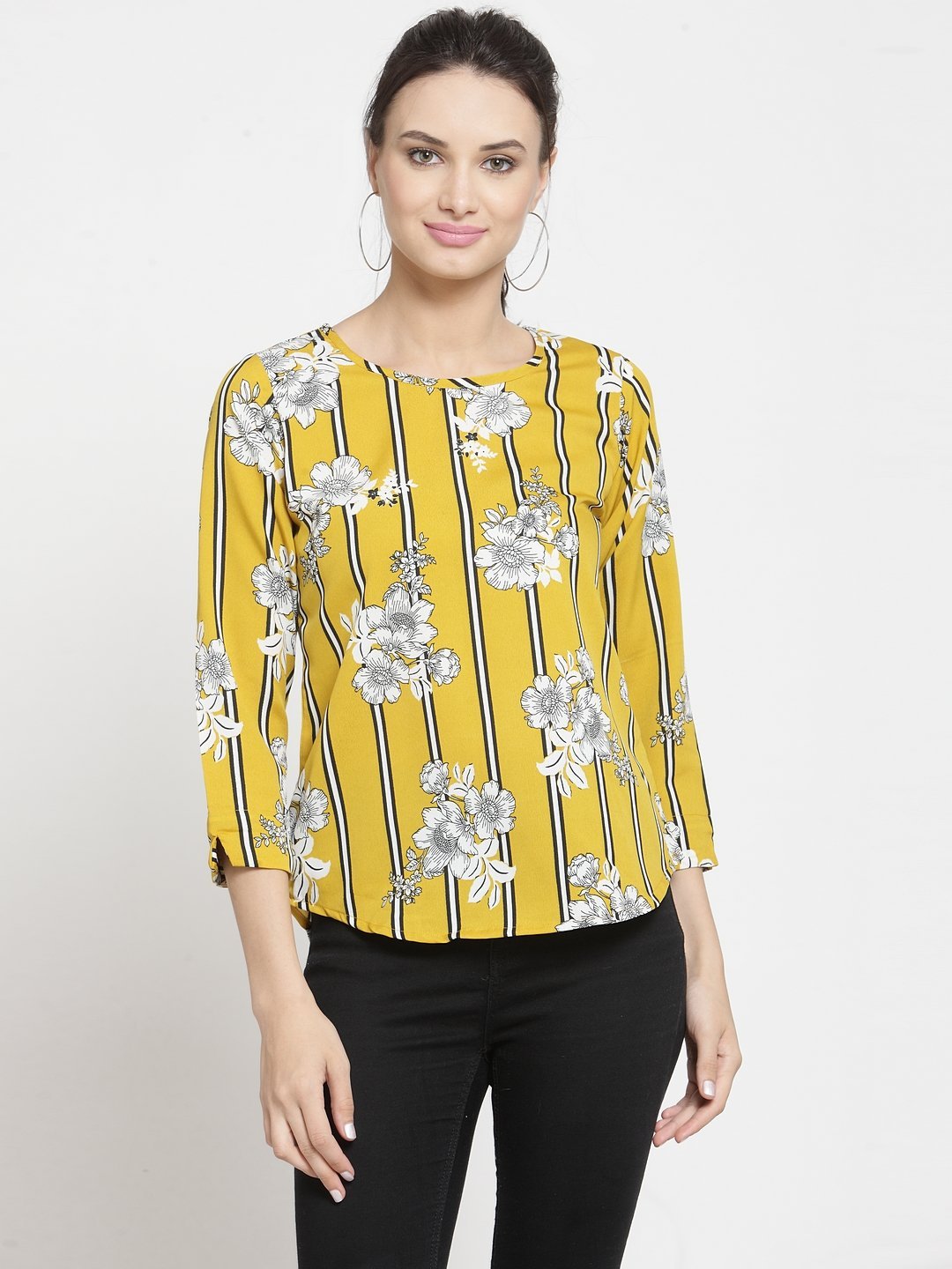 ZARVEY Casual Regular Sleeve Striped Women Multicolor Top