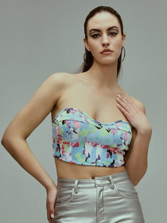 Stacked Flame Casual Sleeveless Printed Women Multicolor Top