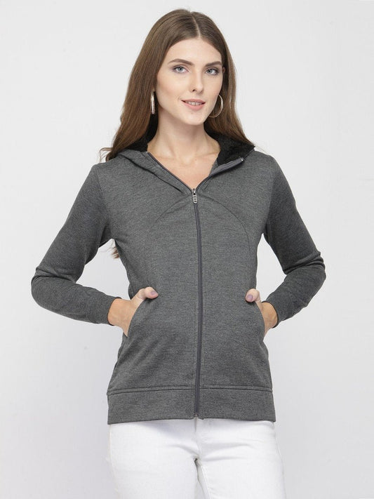 ZARVEY Full Sleeve Self Design Women Jacket