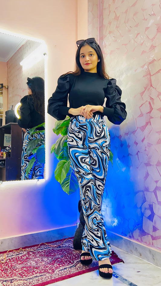 TANDUL Women Regular Fit Multicolor Lycra Blend Trousers