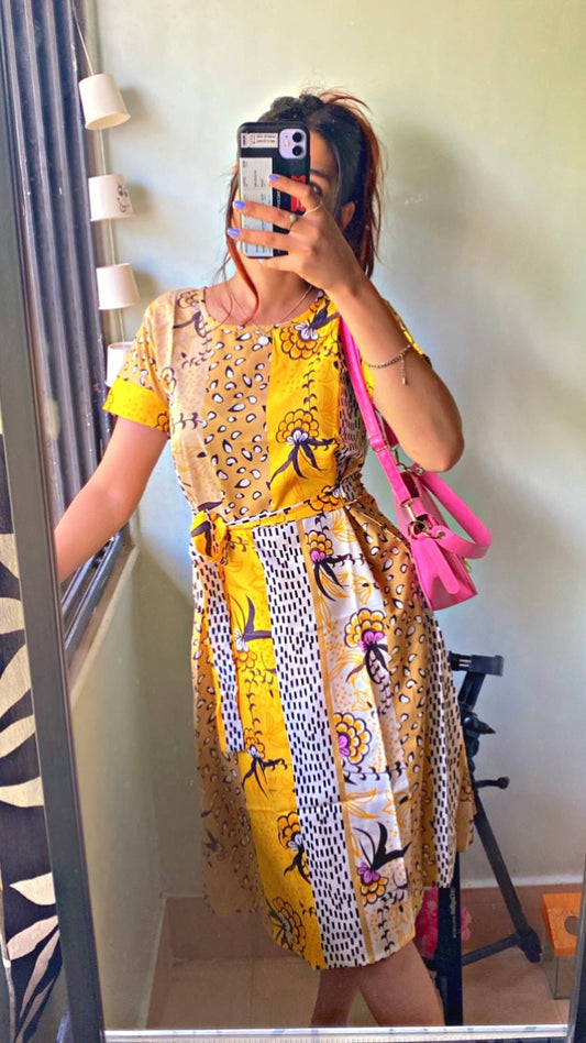 Women A-line Multicolor Dress