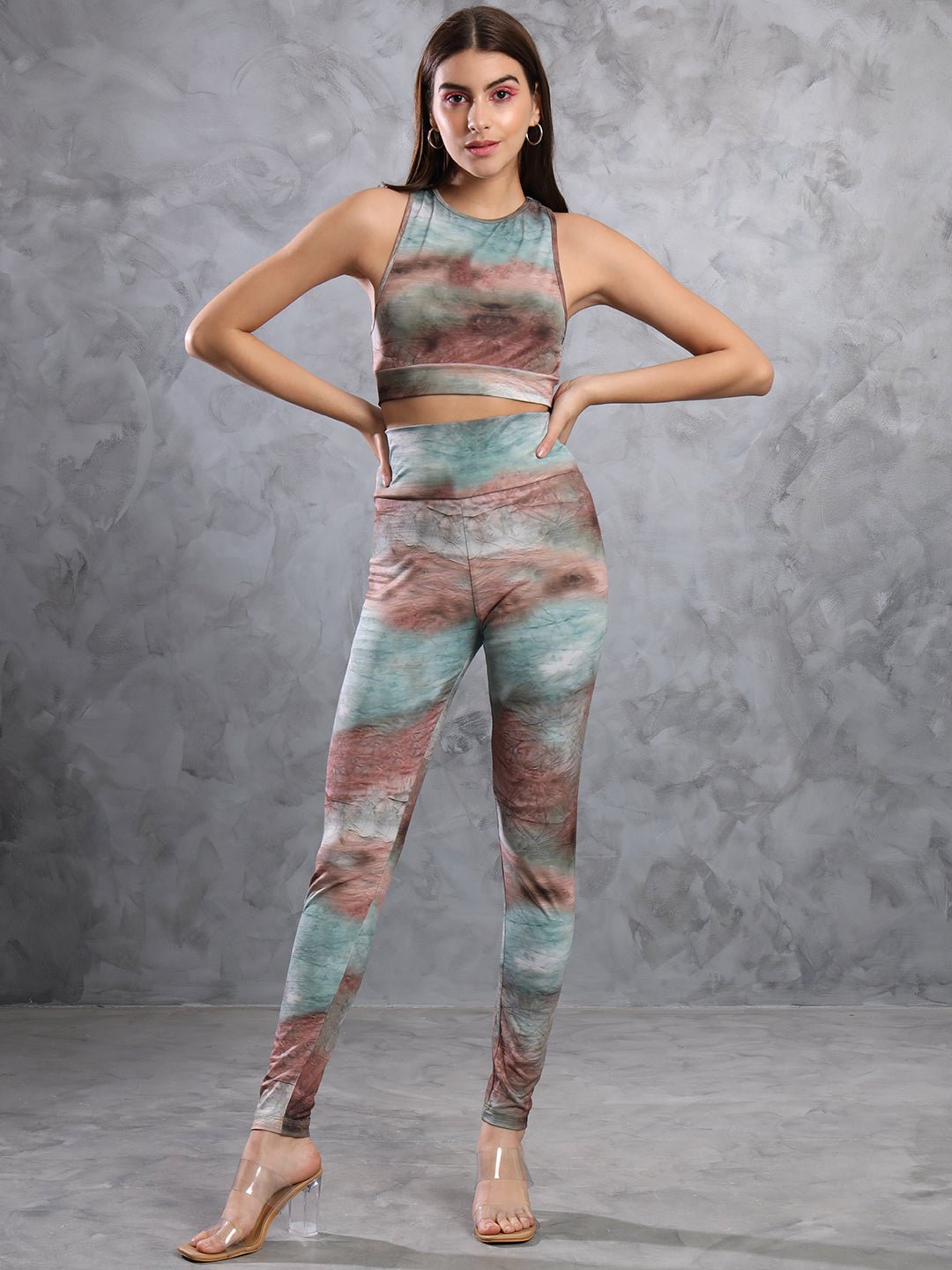 Stacked Flame Women Two Piece Dress Multicolor Dress