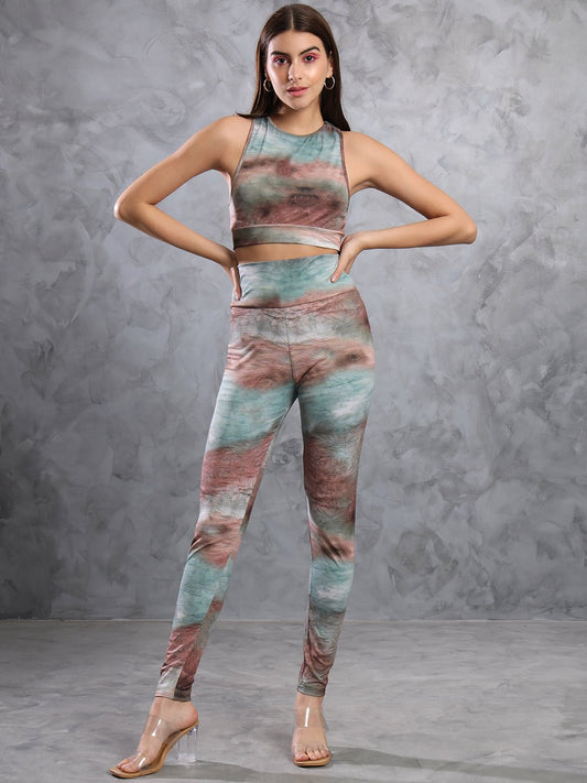 Stacked Flame Women Two Piece Dress Multicolor Dress