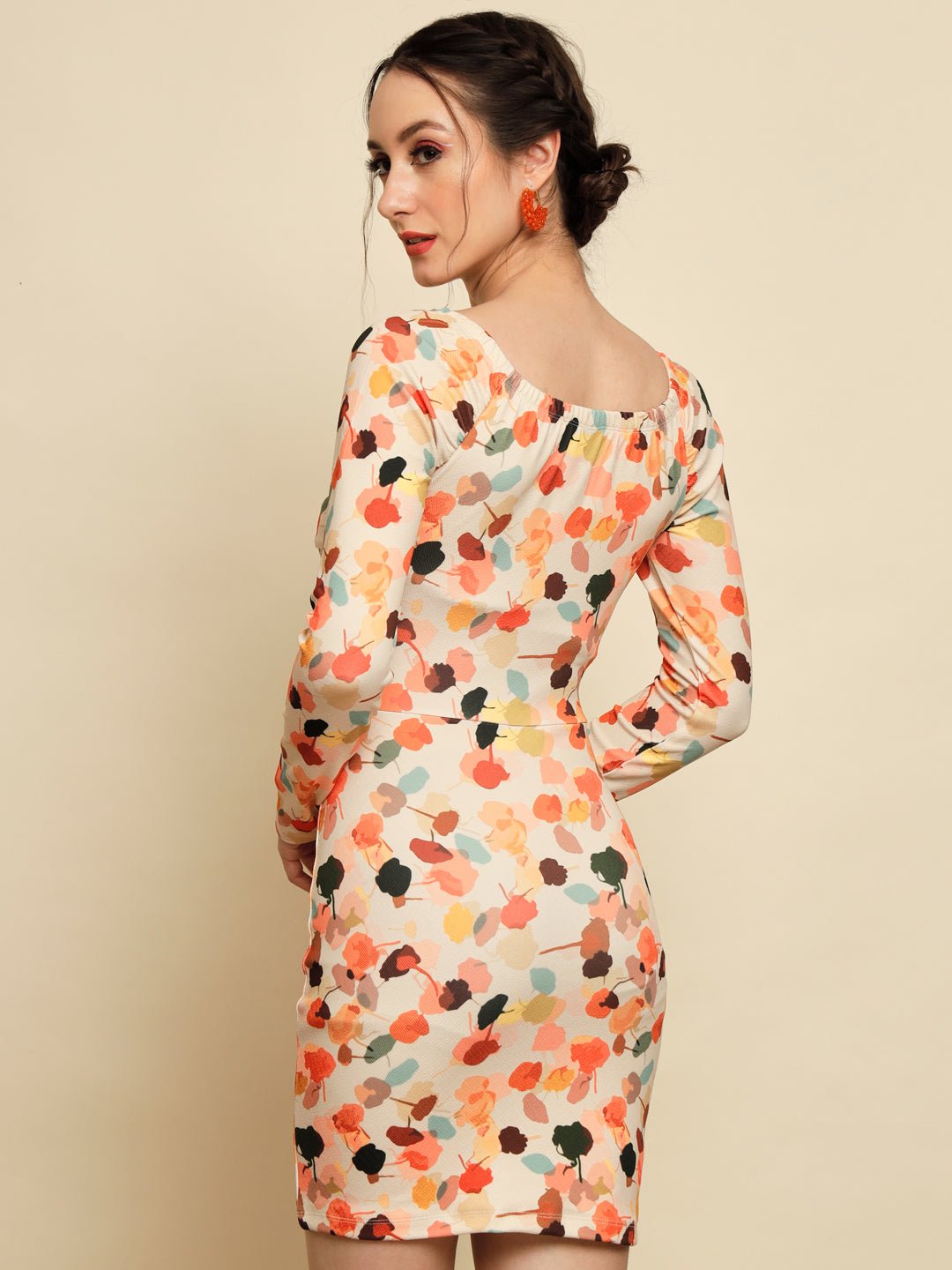 Stacked Flame Women Bodycon Multicolor Dress