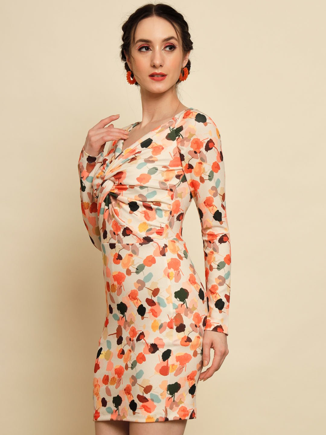 Stacked Flame Women Bodycon Multicolor Dress