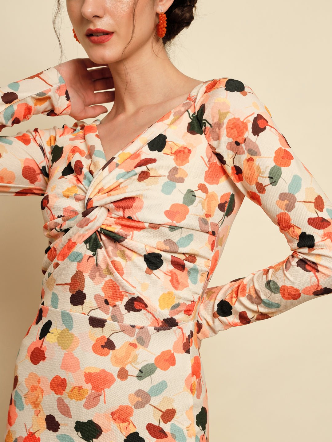 Stacked Flame Women Bodycon Multicolor Dress