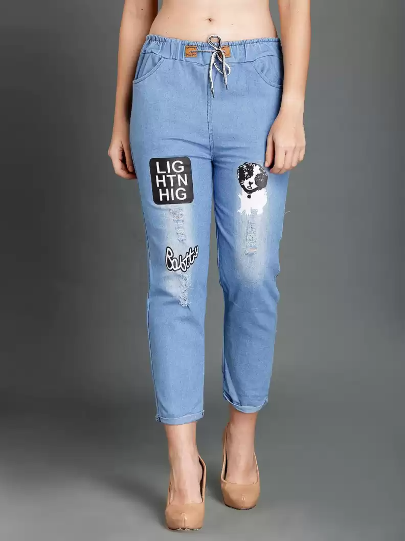 TANDUL  Jogger Fit Women Light Blue Jeans