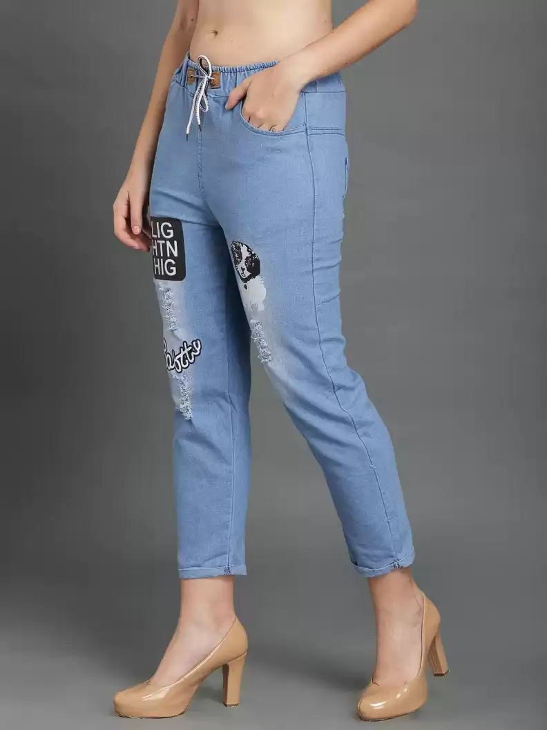 TANDUL  Jogger Fit Women Light Blue Jeans