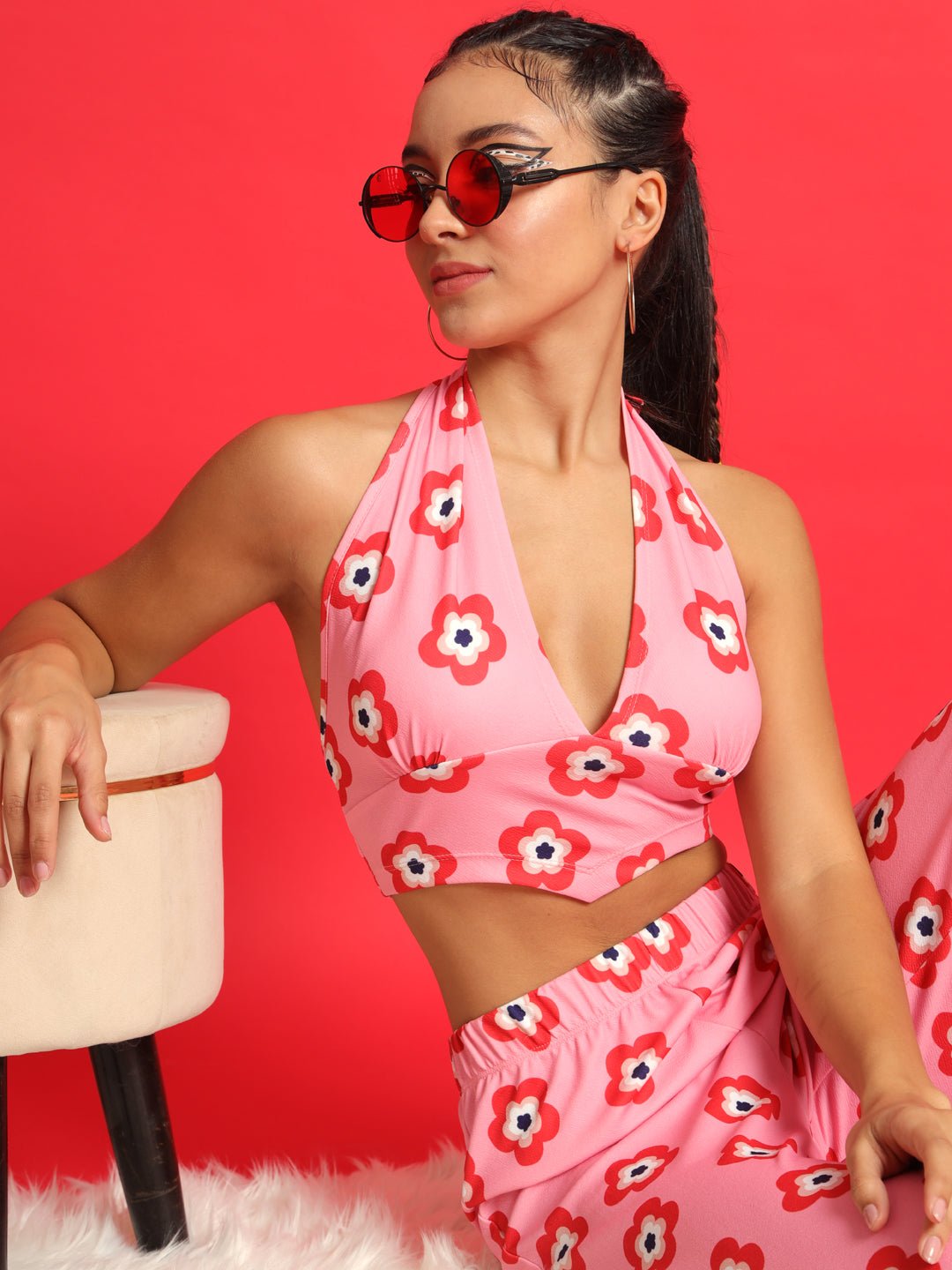 Stacked Flame Women Two Piece Dress Multicolor Dress