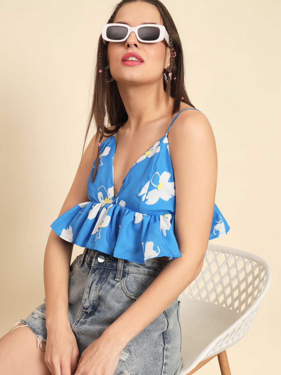 Stacked Flame Casual Sleeveless Printed Women Multicolor Top