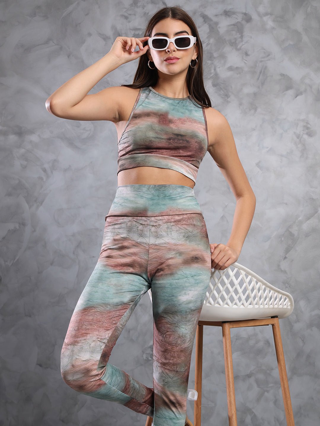 Stacked Flame Women Two Piece Dress Multicolor Dress