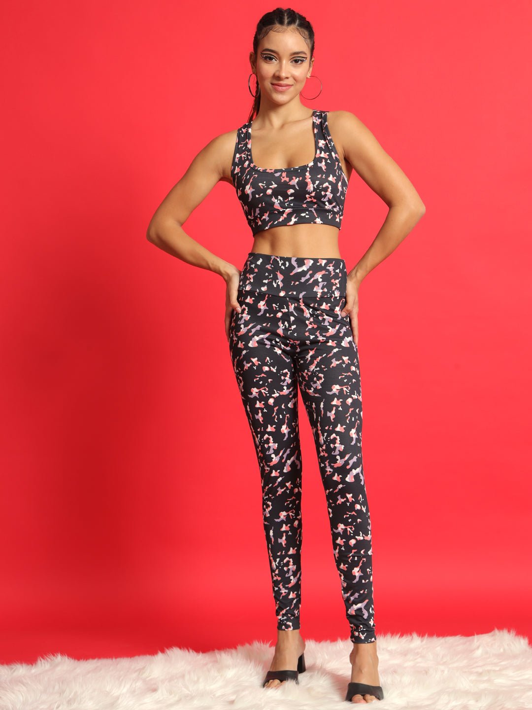 Stacked Flame Women Two Piece Dress Multicolor Dress