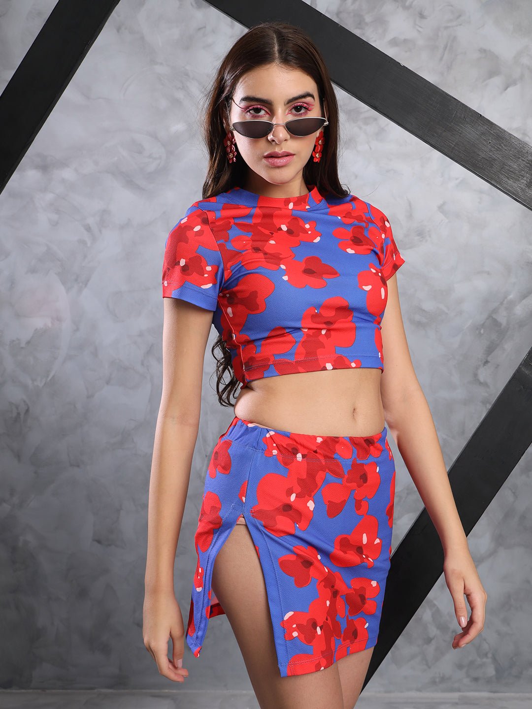 Stacked Flame Women Two Piece Dress Multicolor Dress
