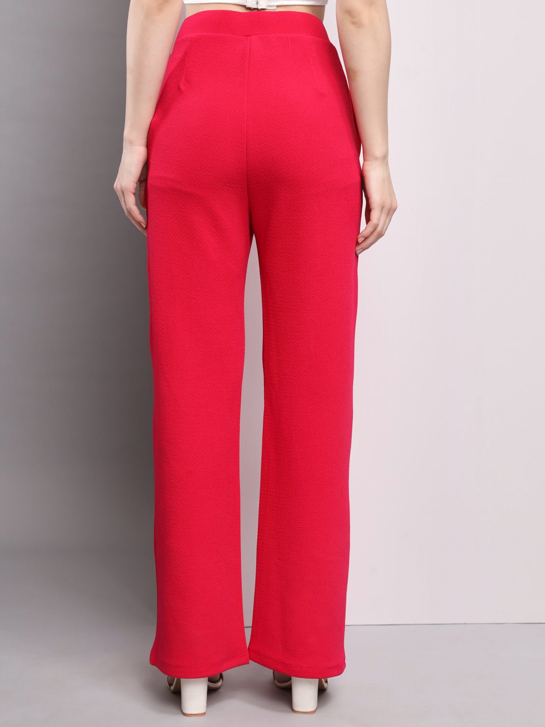 Stacked Flame Women Regular Fit Pink Lycra Blend Trousers