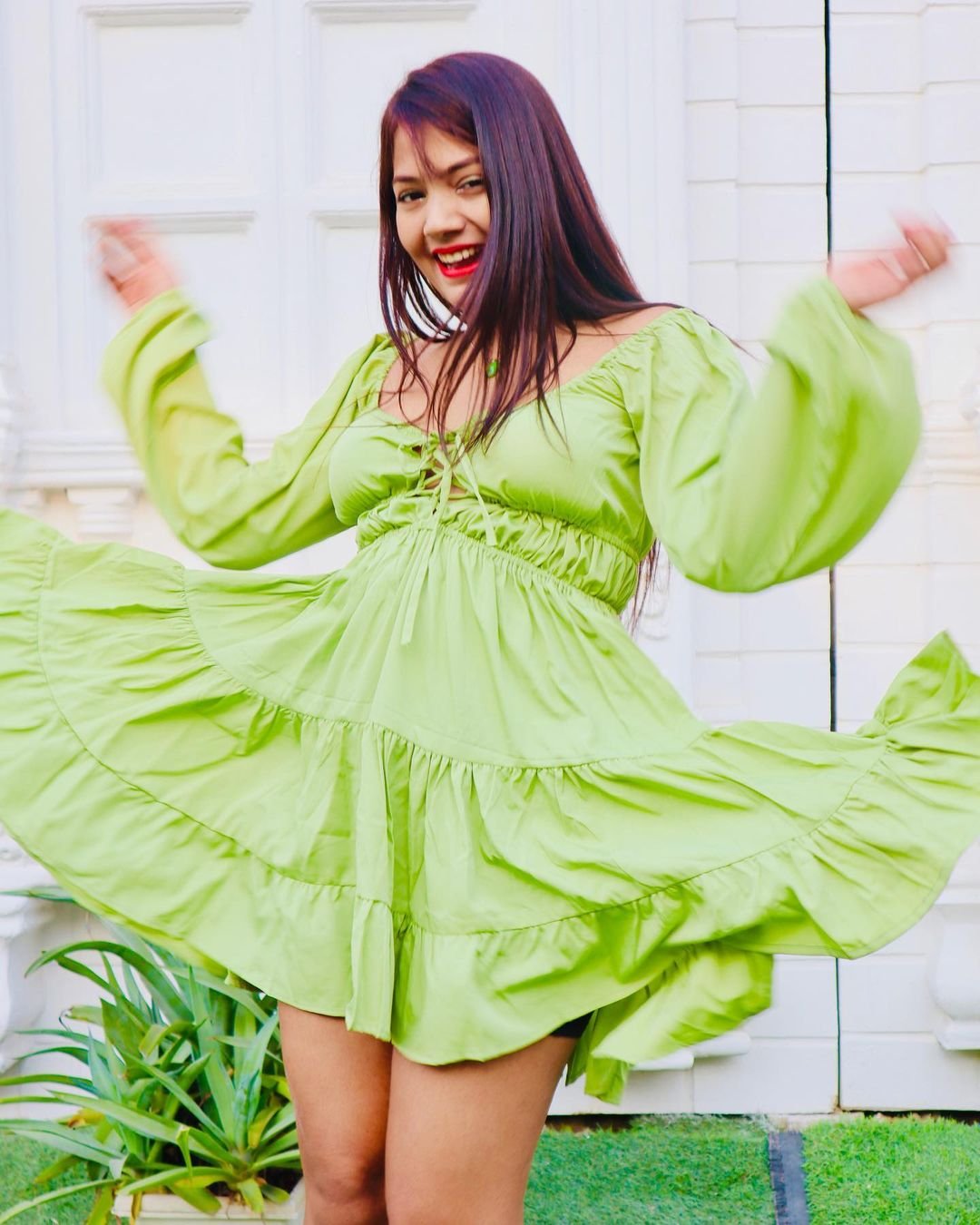 TANDUL  Women Fit and Flare Green Dress