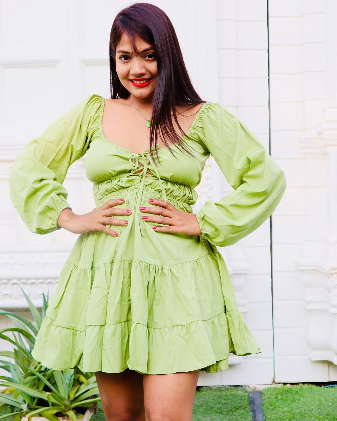 TANDUL  Women Fit and Flare Green Dress