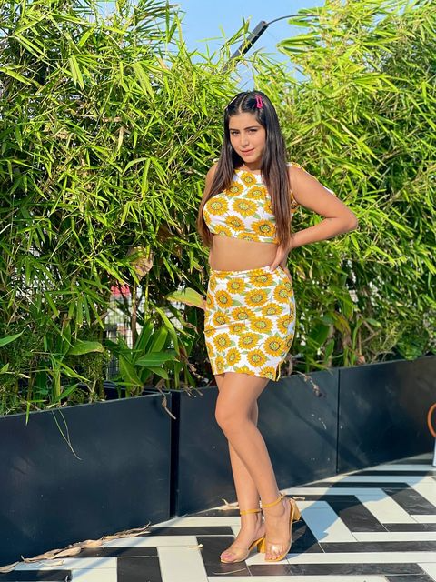 TANDUL sunflower print co ord set