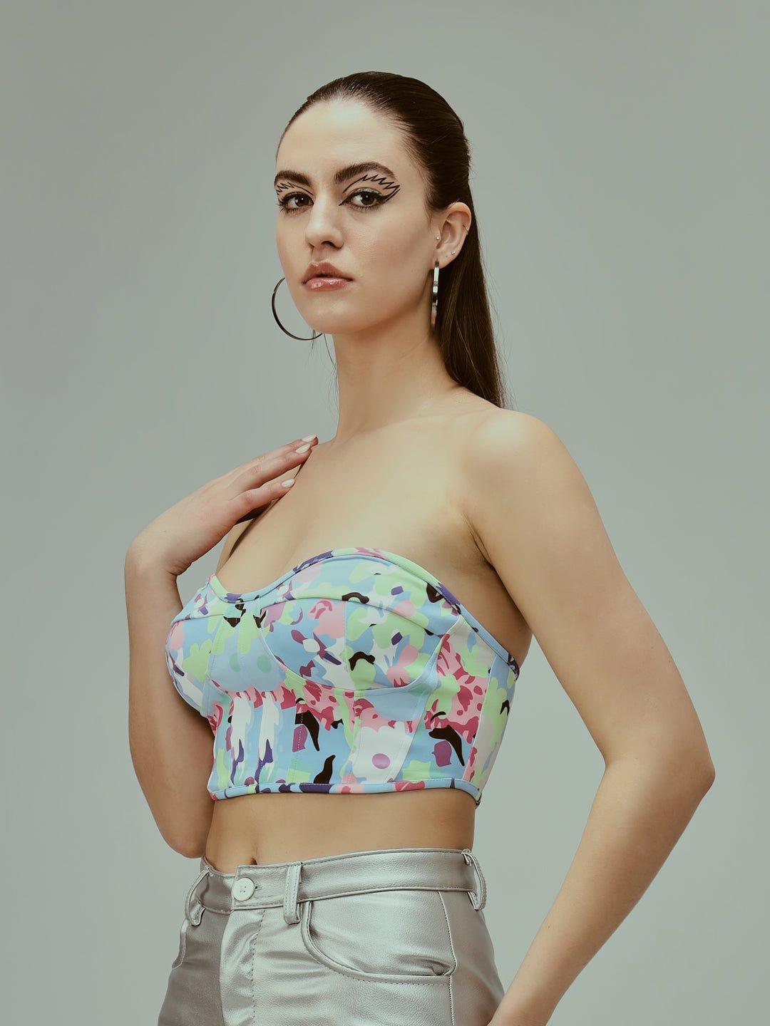 Stacked Flame Casual Sleeveless Printed Women Multicolor Top