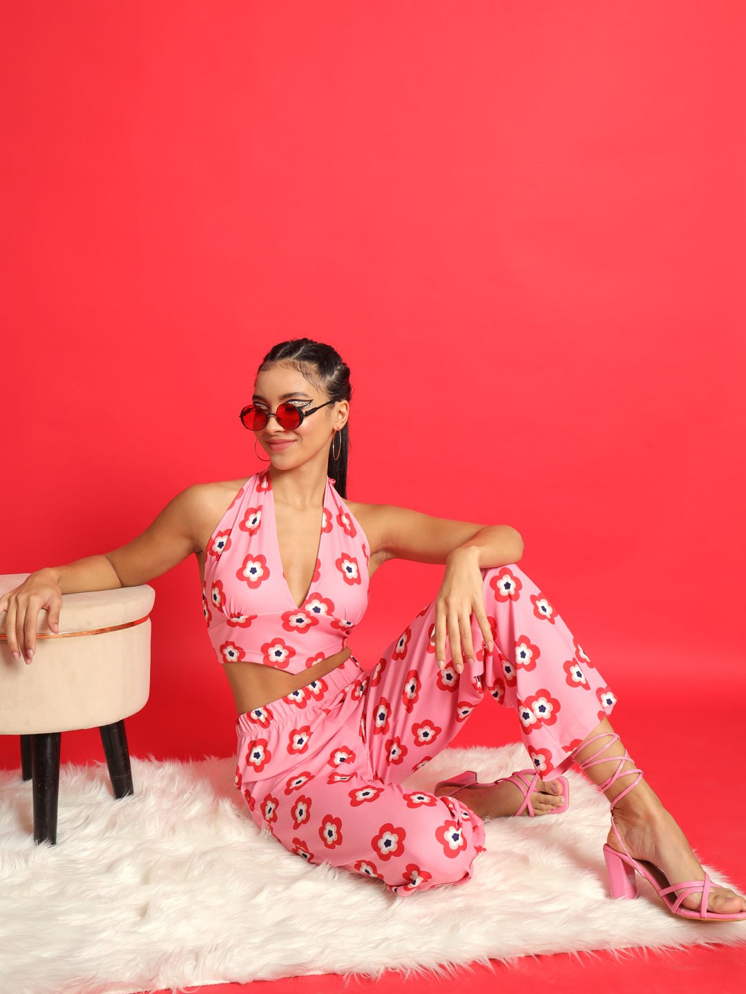 Stacked Flame Women Two Piece Dress Multicolor Dress