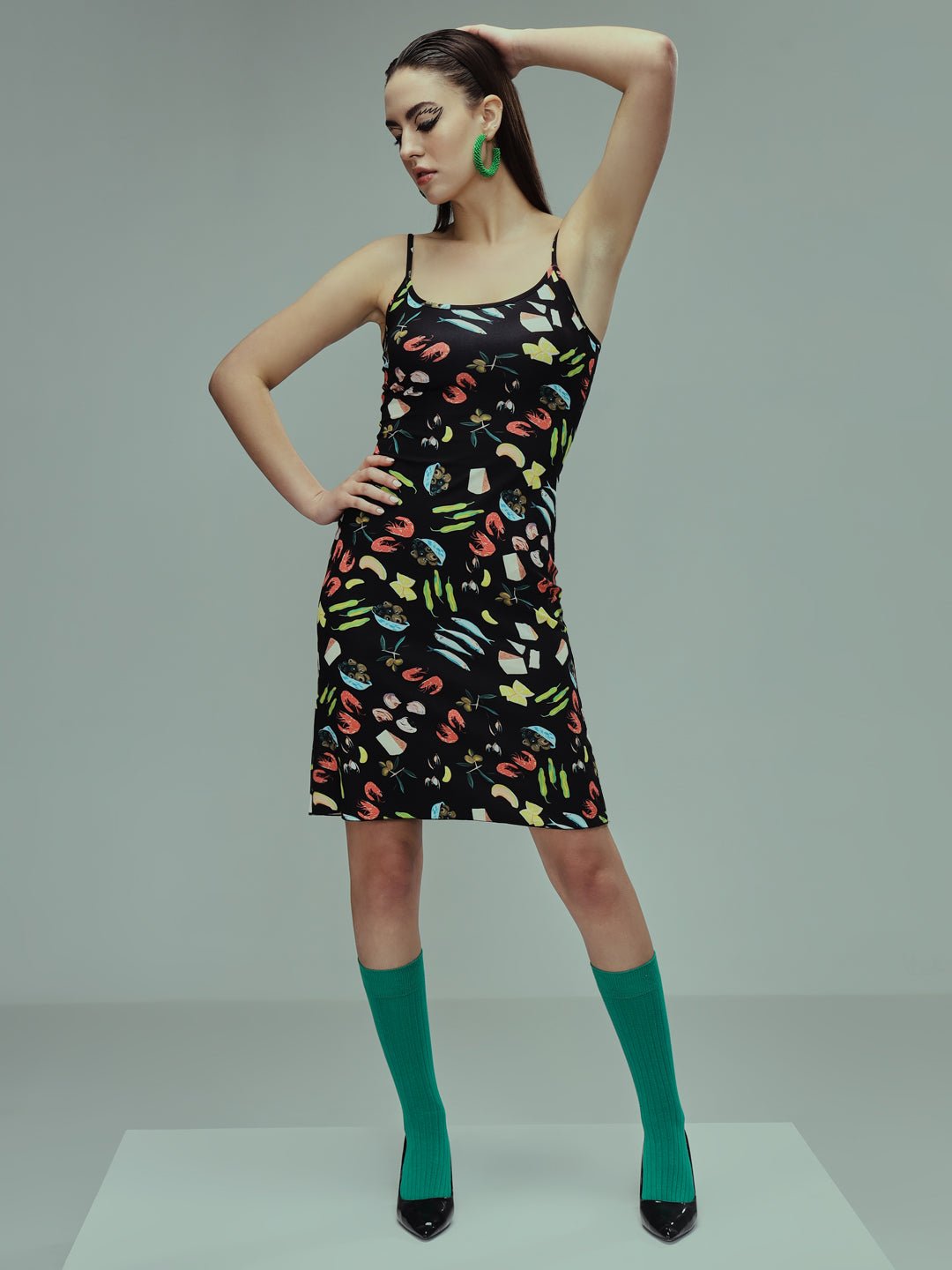 Stacked Flame Women Bodycon Multicolor Dress