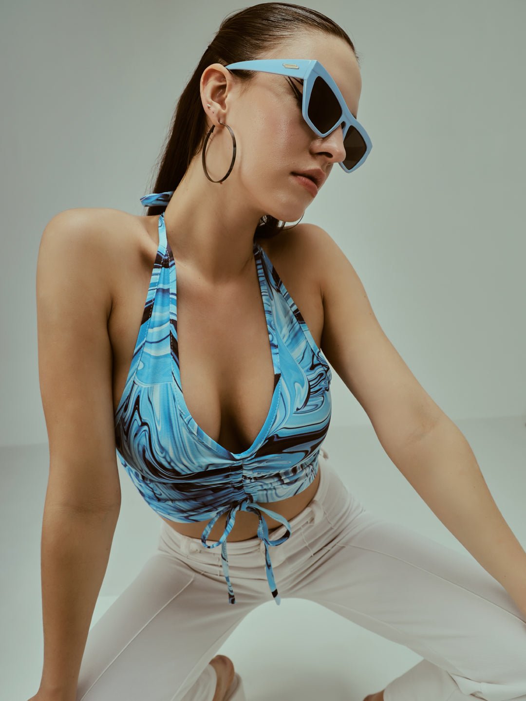 Stacked Flame Casual Sleeveless Printed Women Multicolor Top