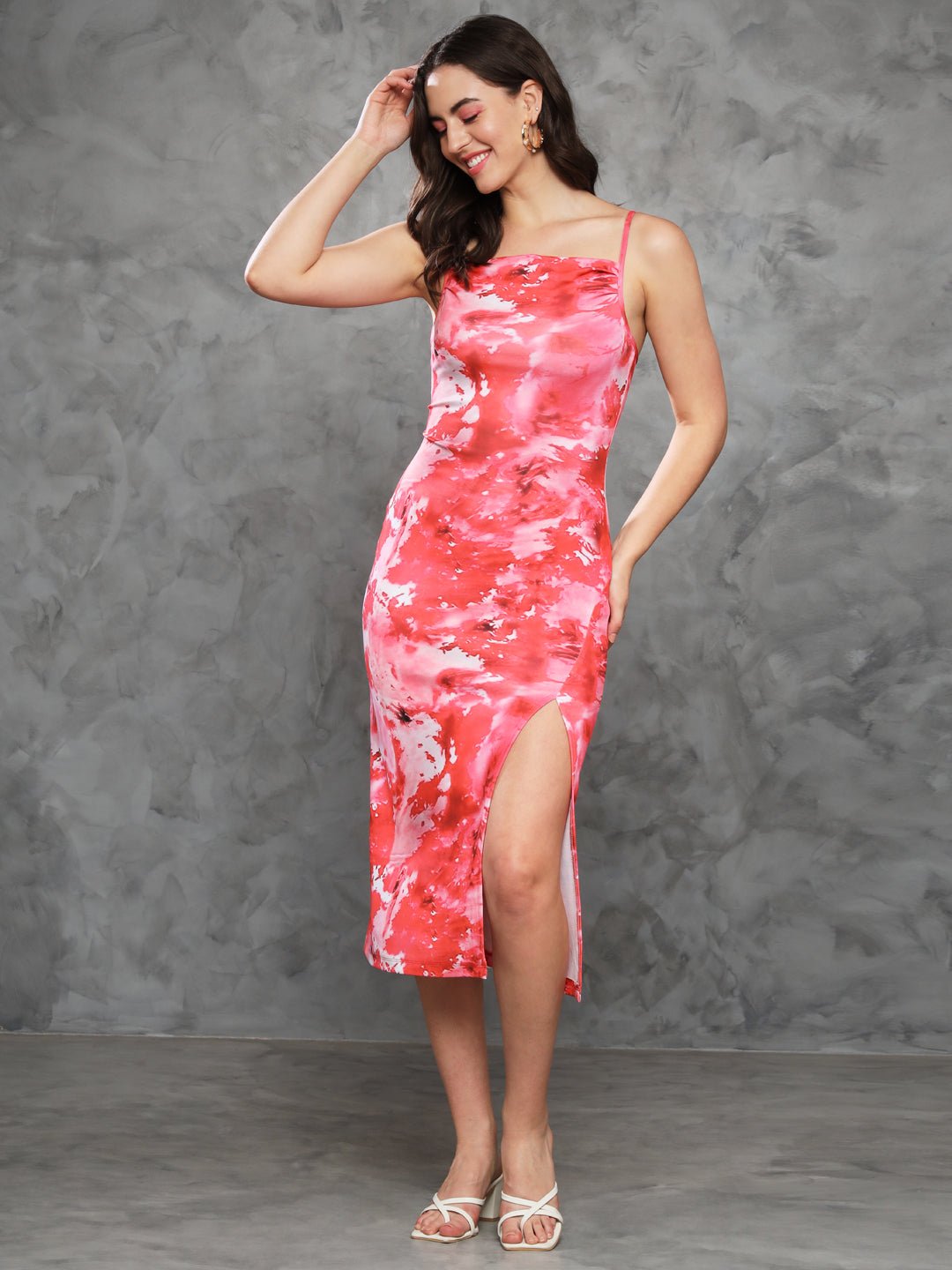 Stacked Flame Women Bodycon Multicolor Dress