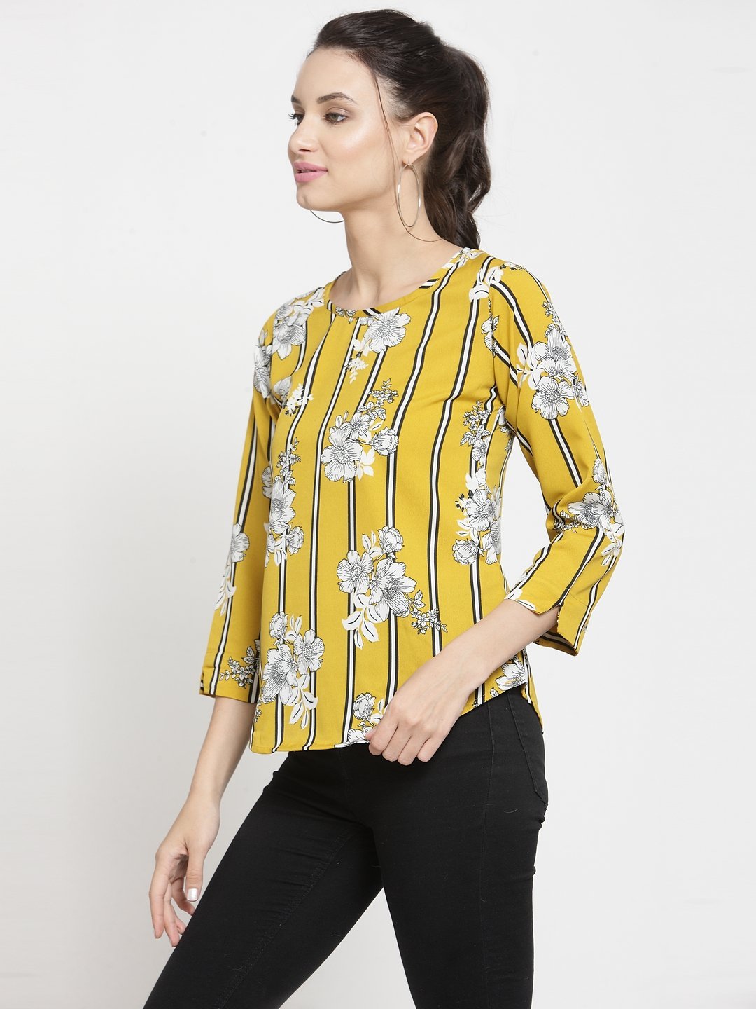 ZARVEY Casual Regular Sleeve Striped Women Multicolor Top