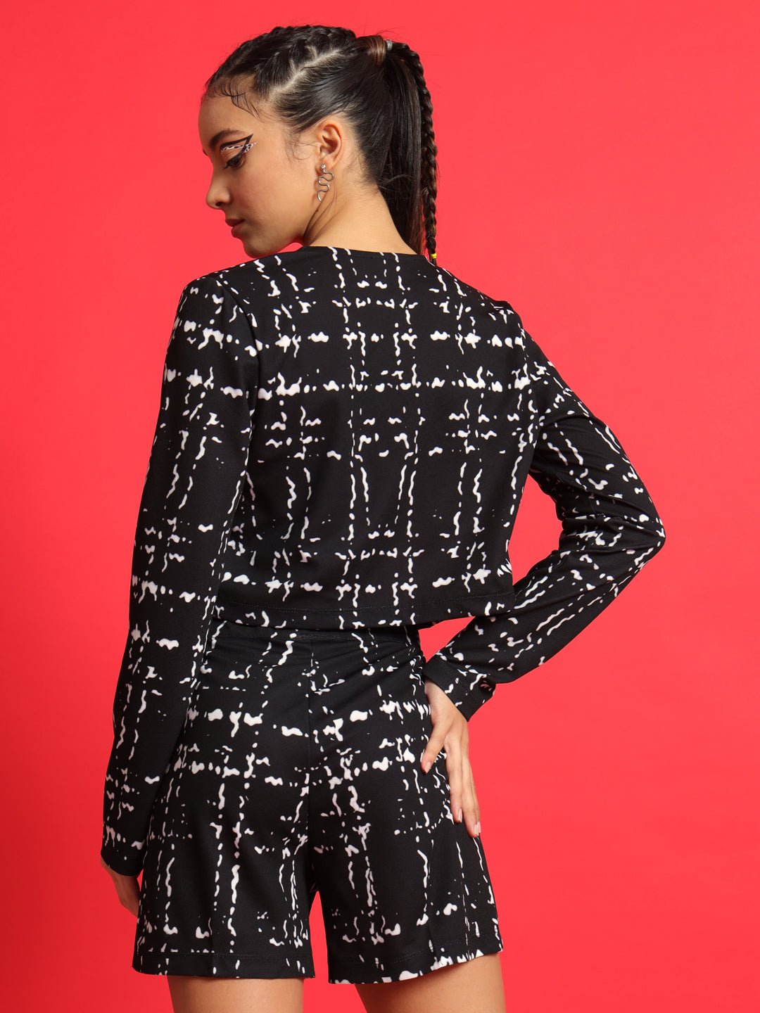 Stacked Flame Women Two Piece Dress Multicolor Dress