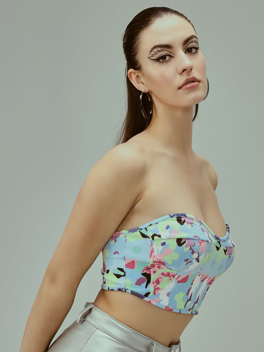 Stacked Flame Casual Sleeveless Printed Women Multicolor Top