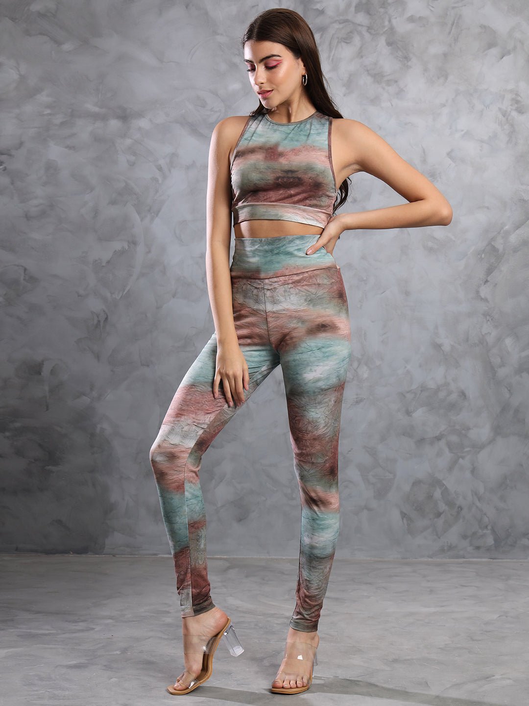 Stacked Flame Women Two Piece Dress Multicolor Dress