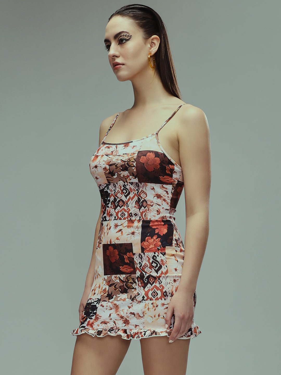 Stacked Flame Women Bodycon Multicolor Dress