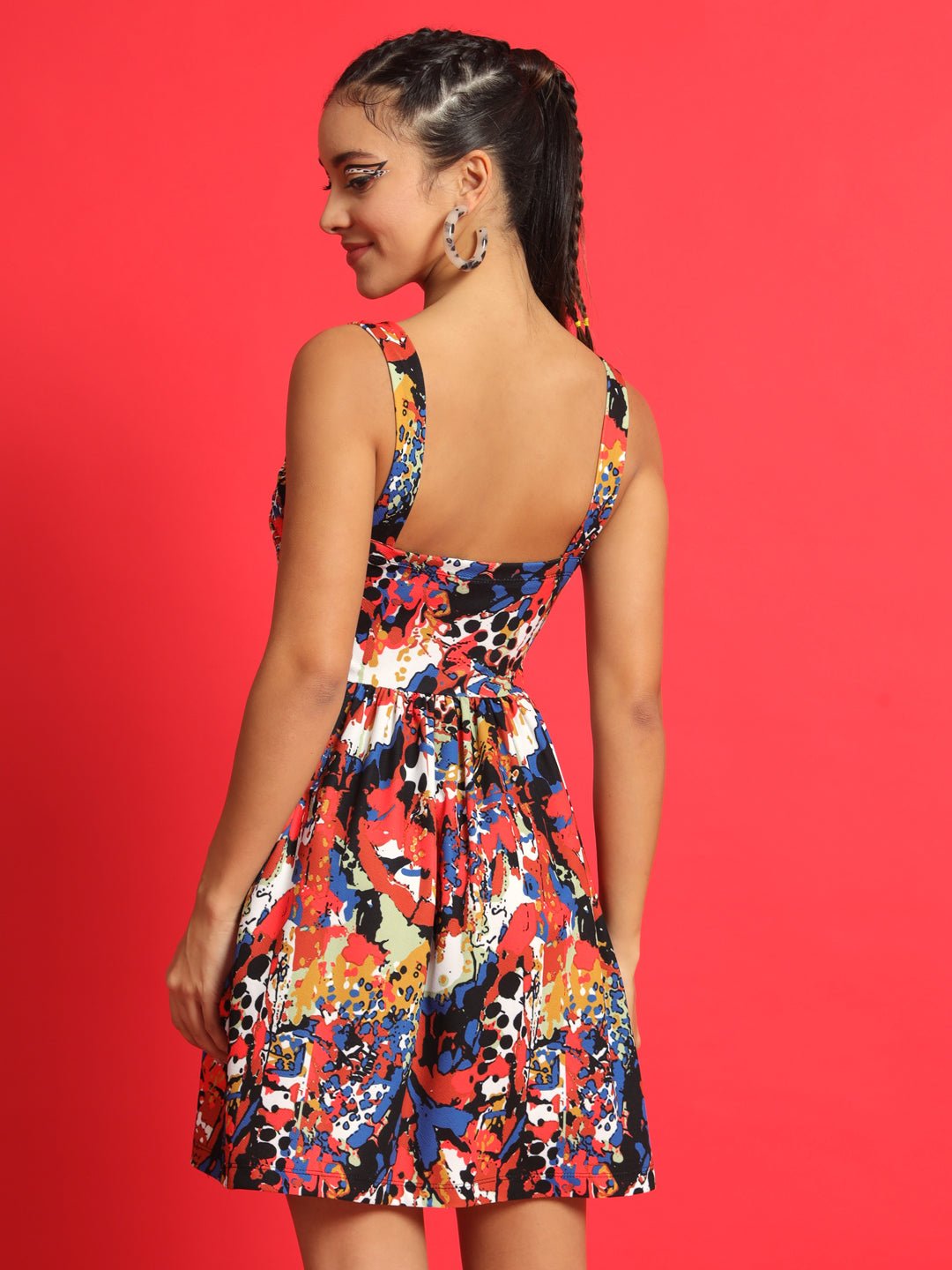 Stacked Flame Women Bodycon Multicolor Dress