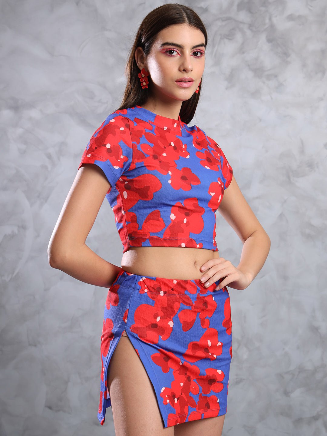 Stacked Flame Women Two Piece Dress Multicolor Dress