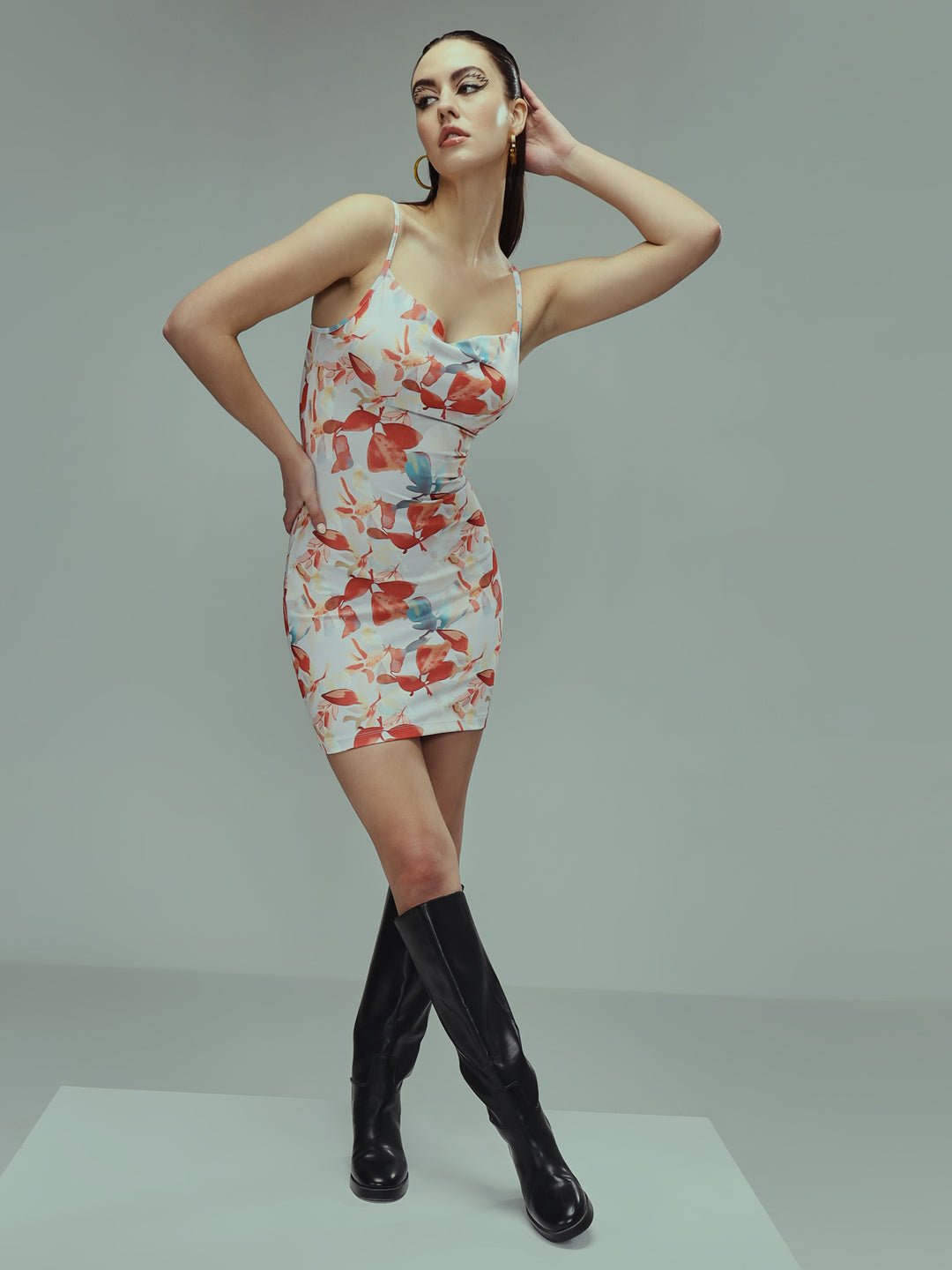 Stacked Flame Women Bodycon Multicolor Dress