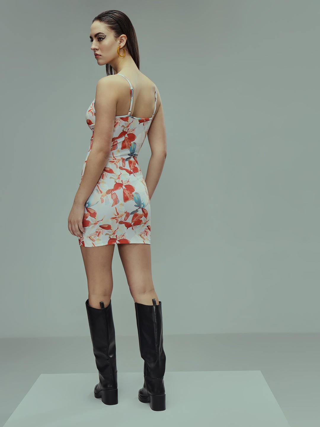 Stacked Flame Women Bodycon Multicolor Dress