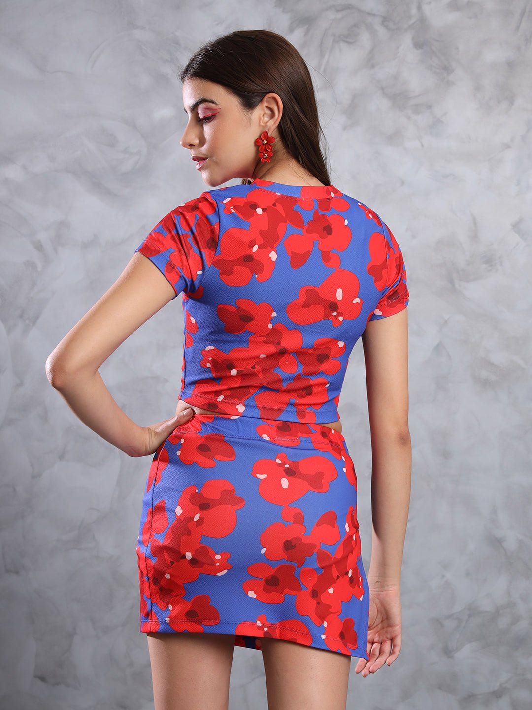 Stacked Flame Women Two Piece Dress Multicolor Dress
