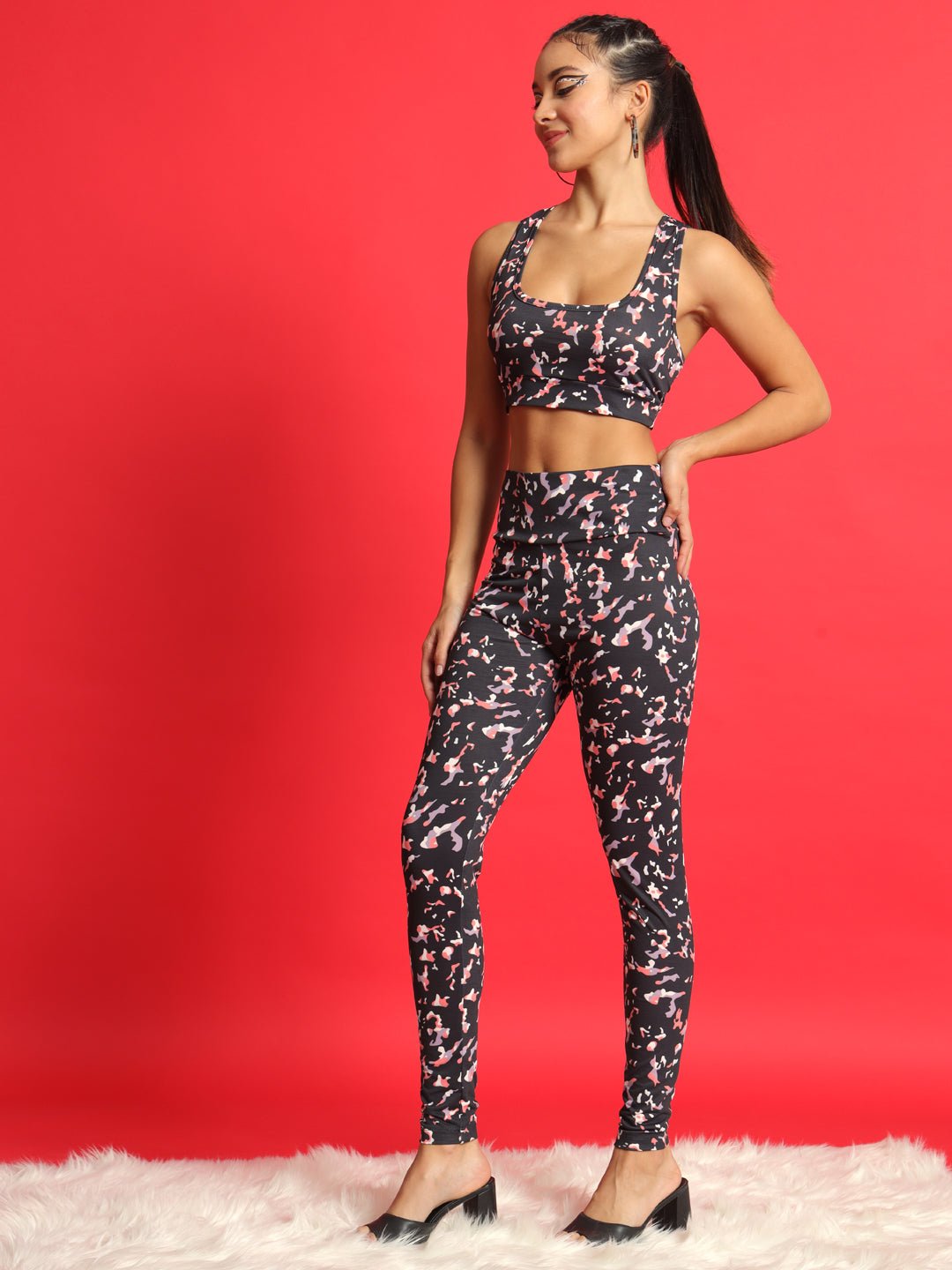 Stacked Flame Women Two Piece Dress Multicolor Dress