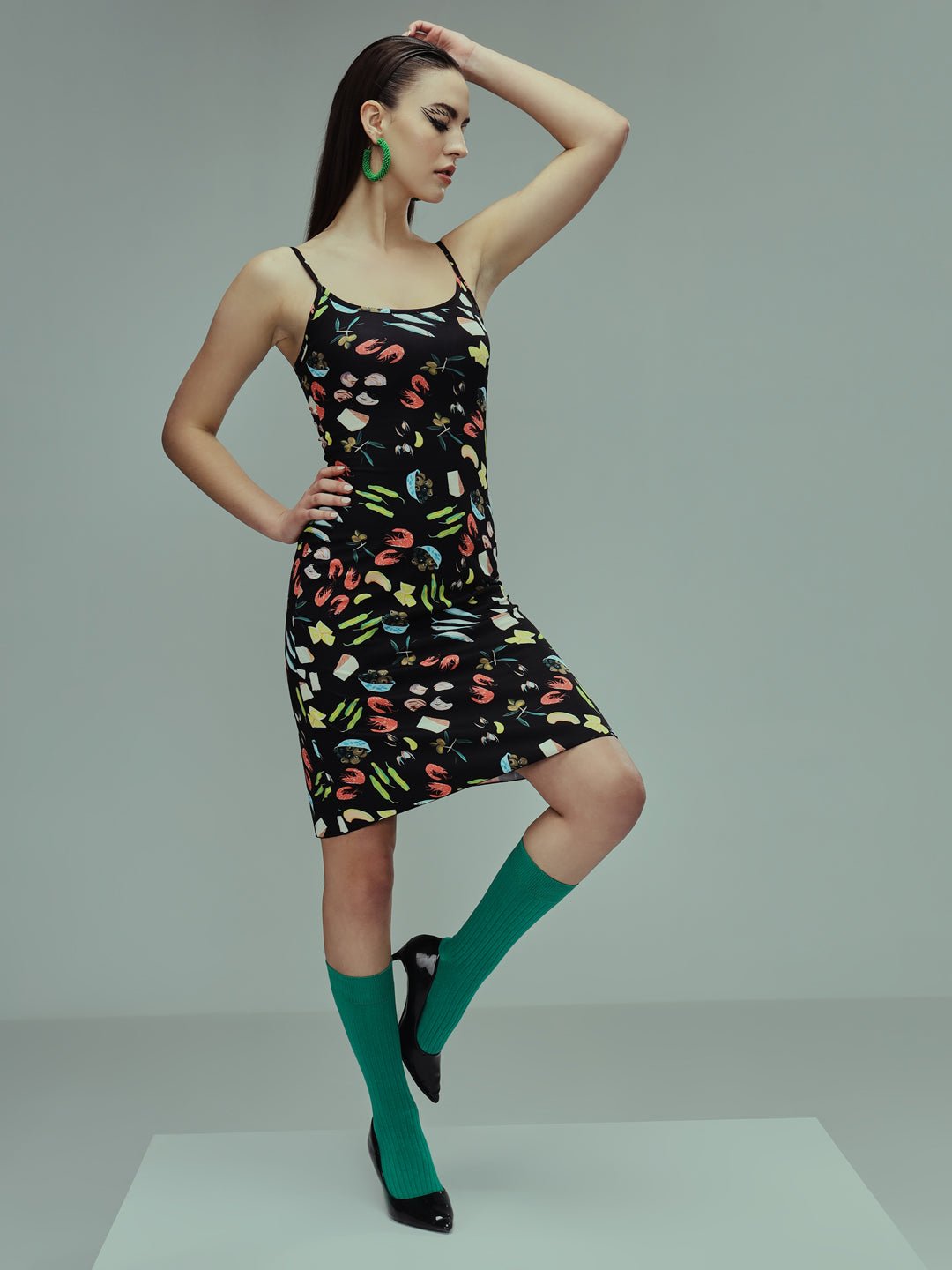 Stacked Flame Women Bodycon Multicolor Dress