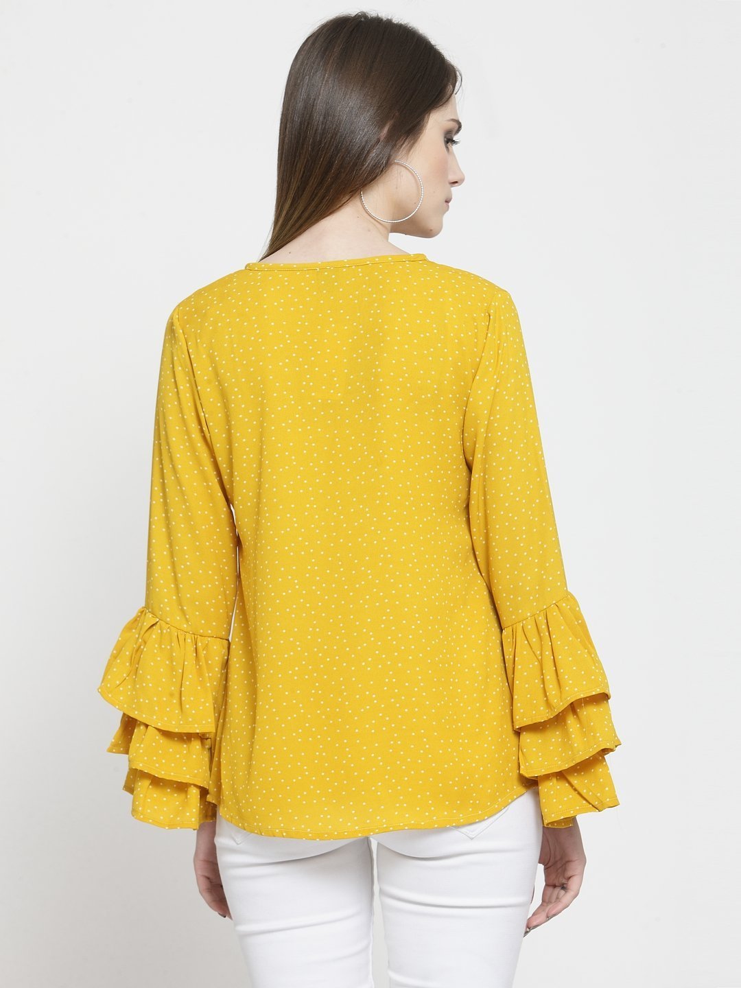 ZARVEY Casual Layered Sleeve Printed Women Multicolor Top