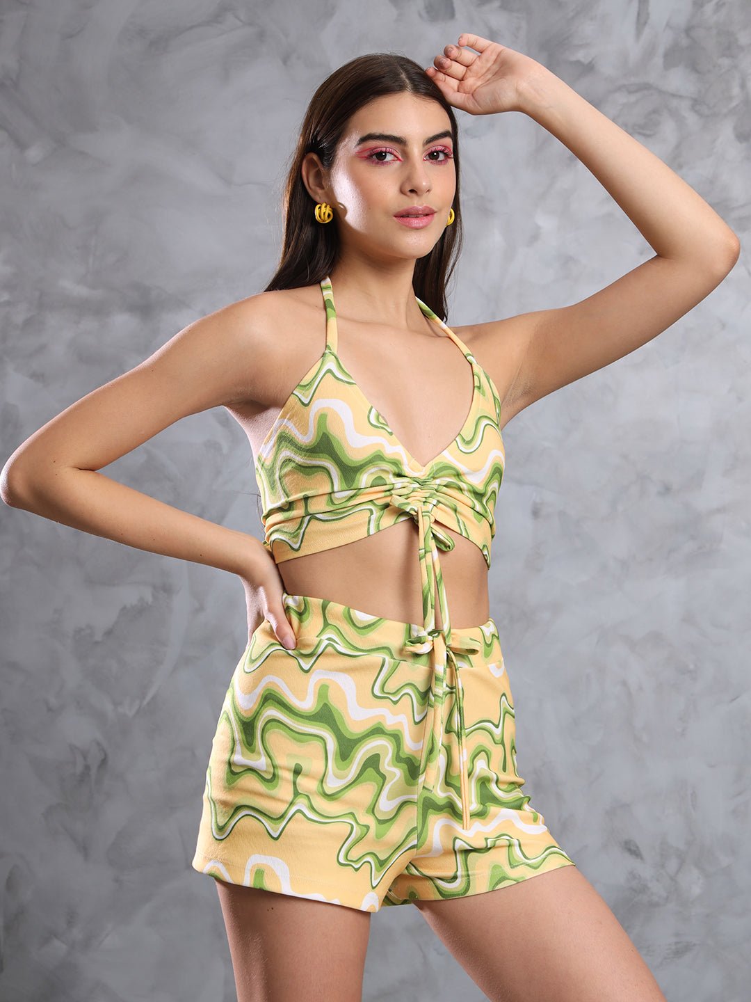 Stacked Flame Women Two Piece Dress Multicolor Dress