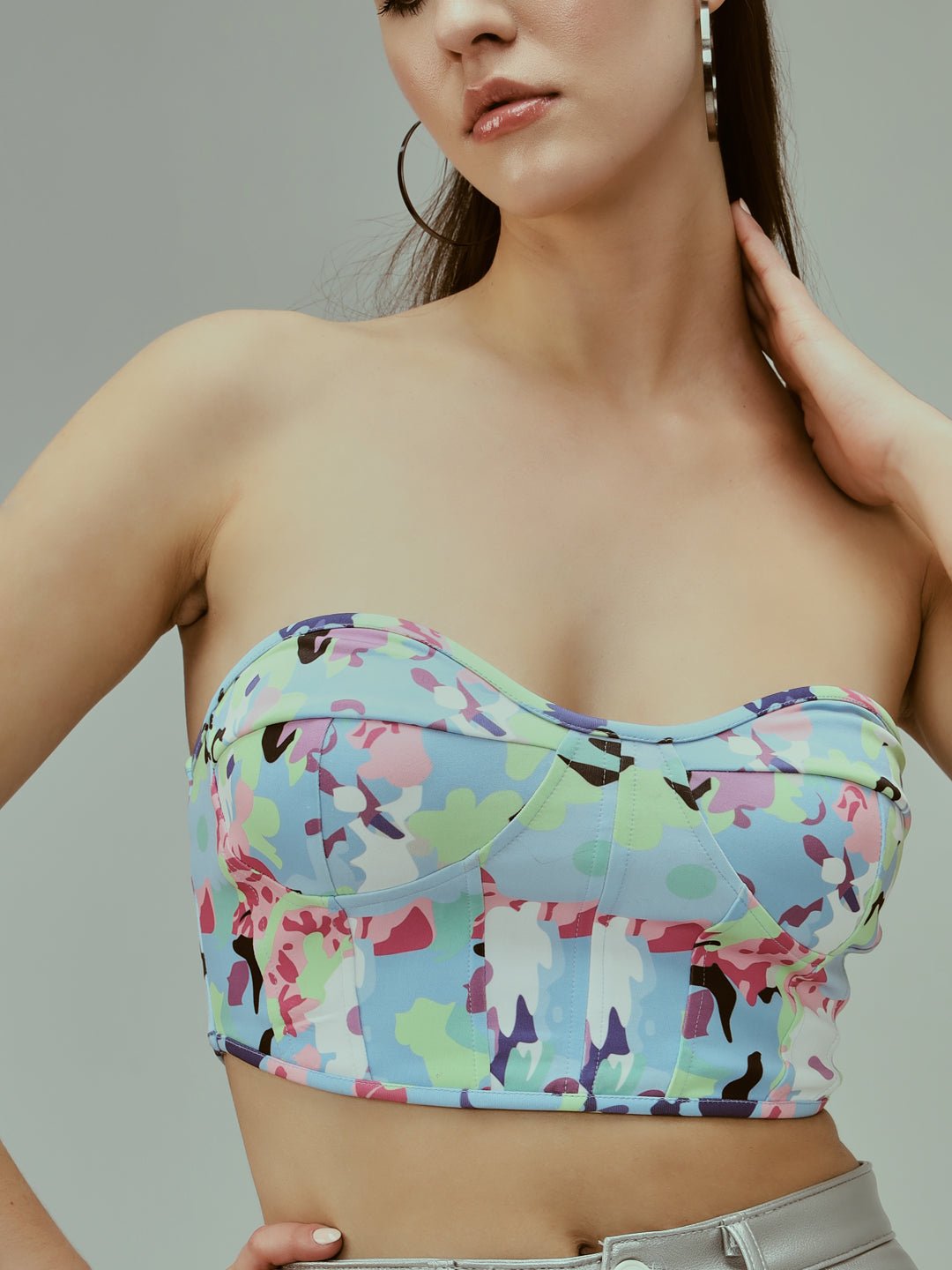 Stacked Flame Casual Sleeveless Printed Women Multicolor Top