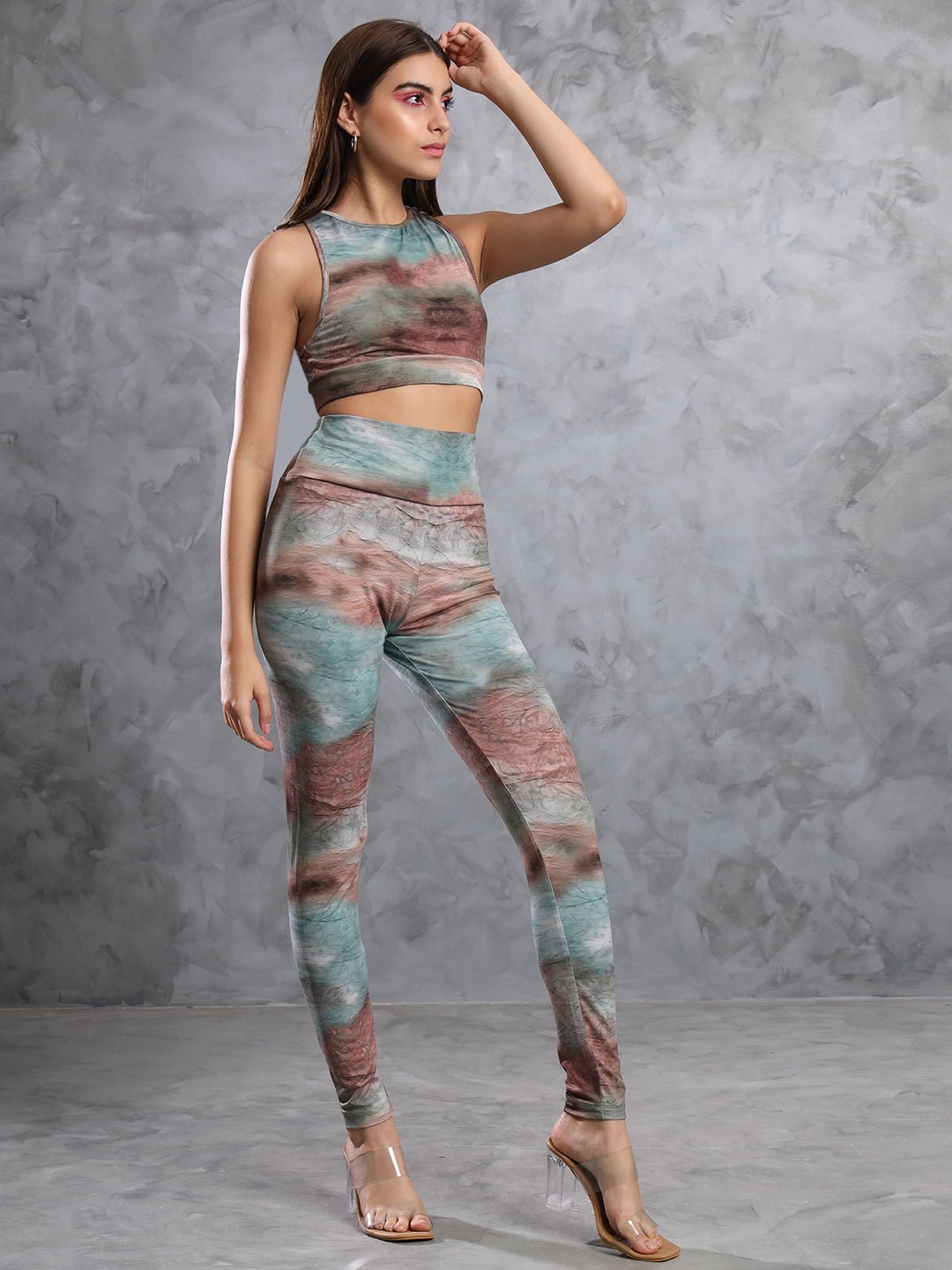 Stacked Flame Women Two Piece Dress Multicolor Dress