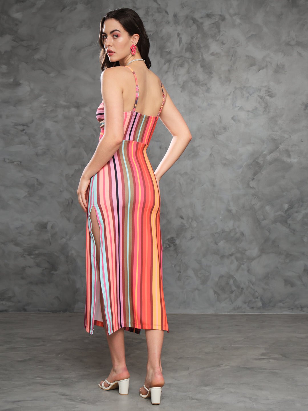Stacked Flame Women Bodycon Multicolor Dress