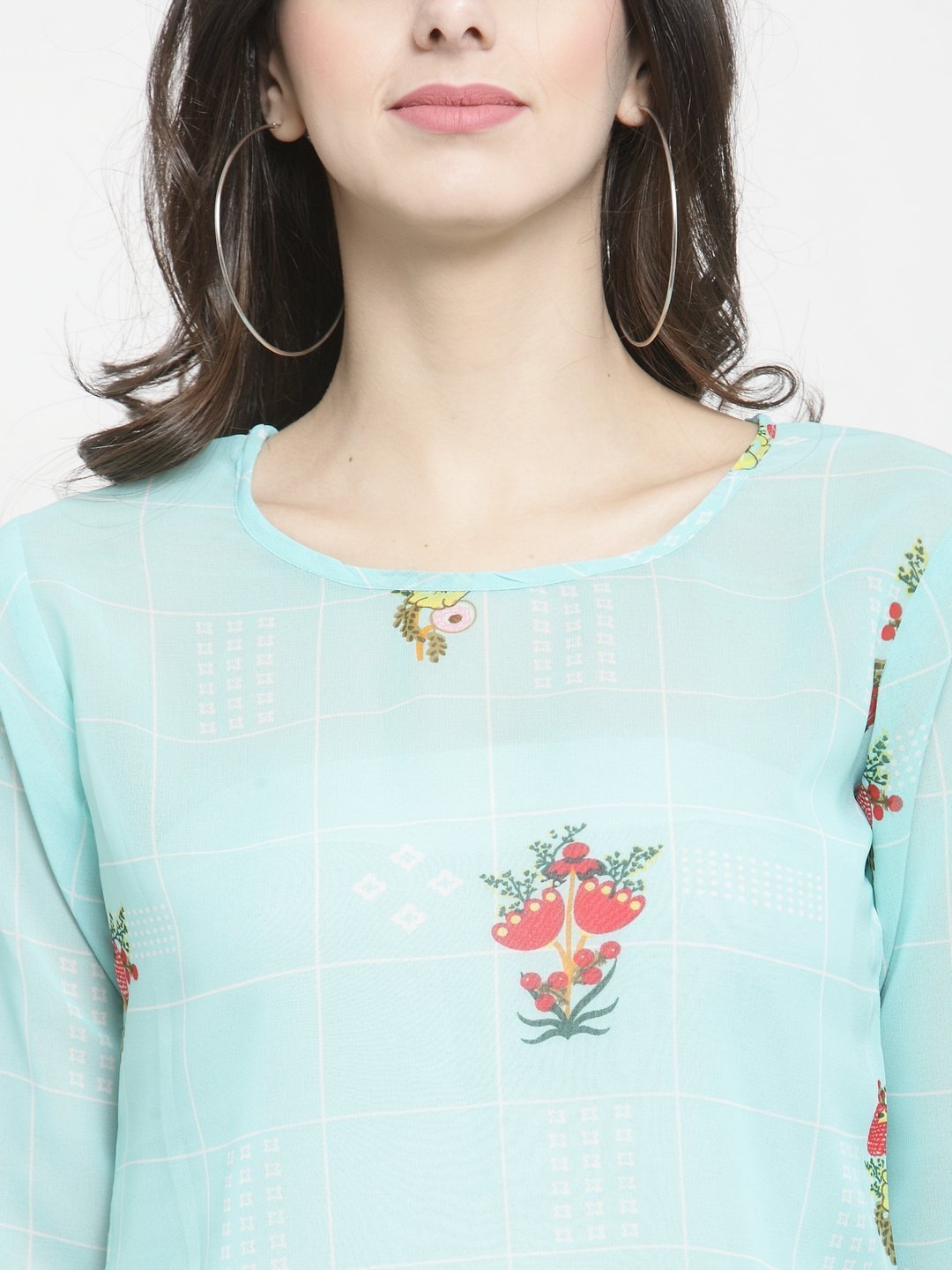 ZARVEY Casual Regular Sleeve Floral Print Women Multicolor Top