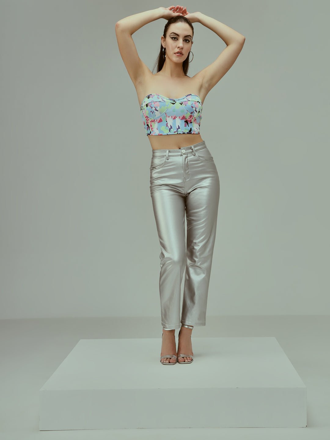 Stacked Flame Casual Sleeveless Printed Women Multicolor Top