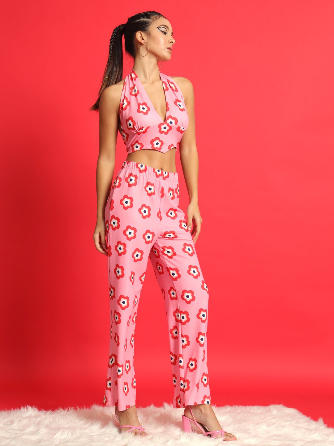 Stacked Flame Women Two Piece Dress Multicolor Dress