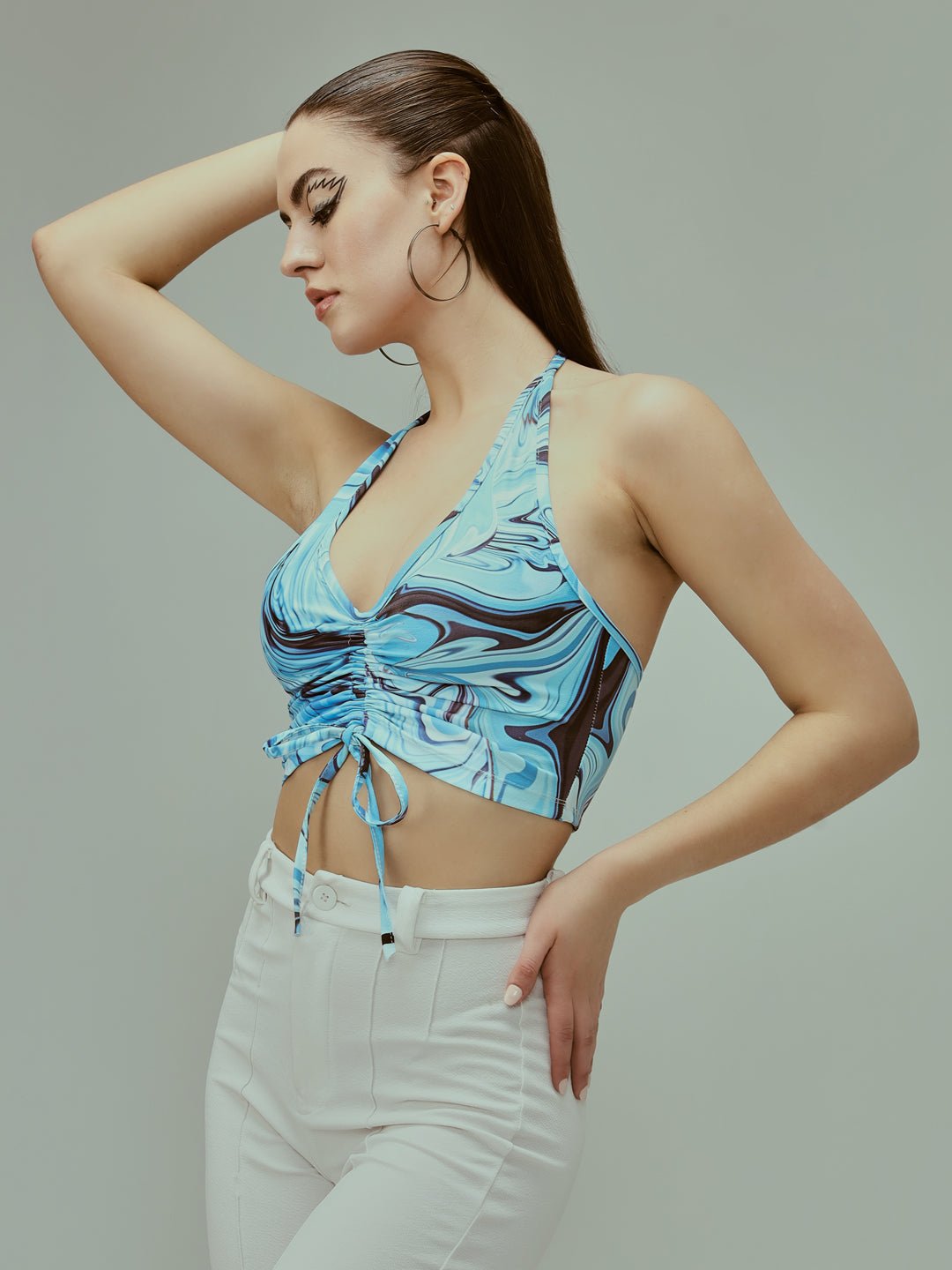 Stacked Flame Casual Sleeveless Printed Women Multicolor Top