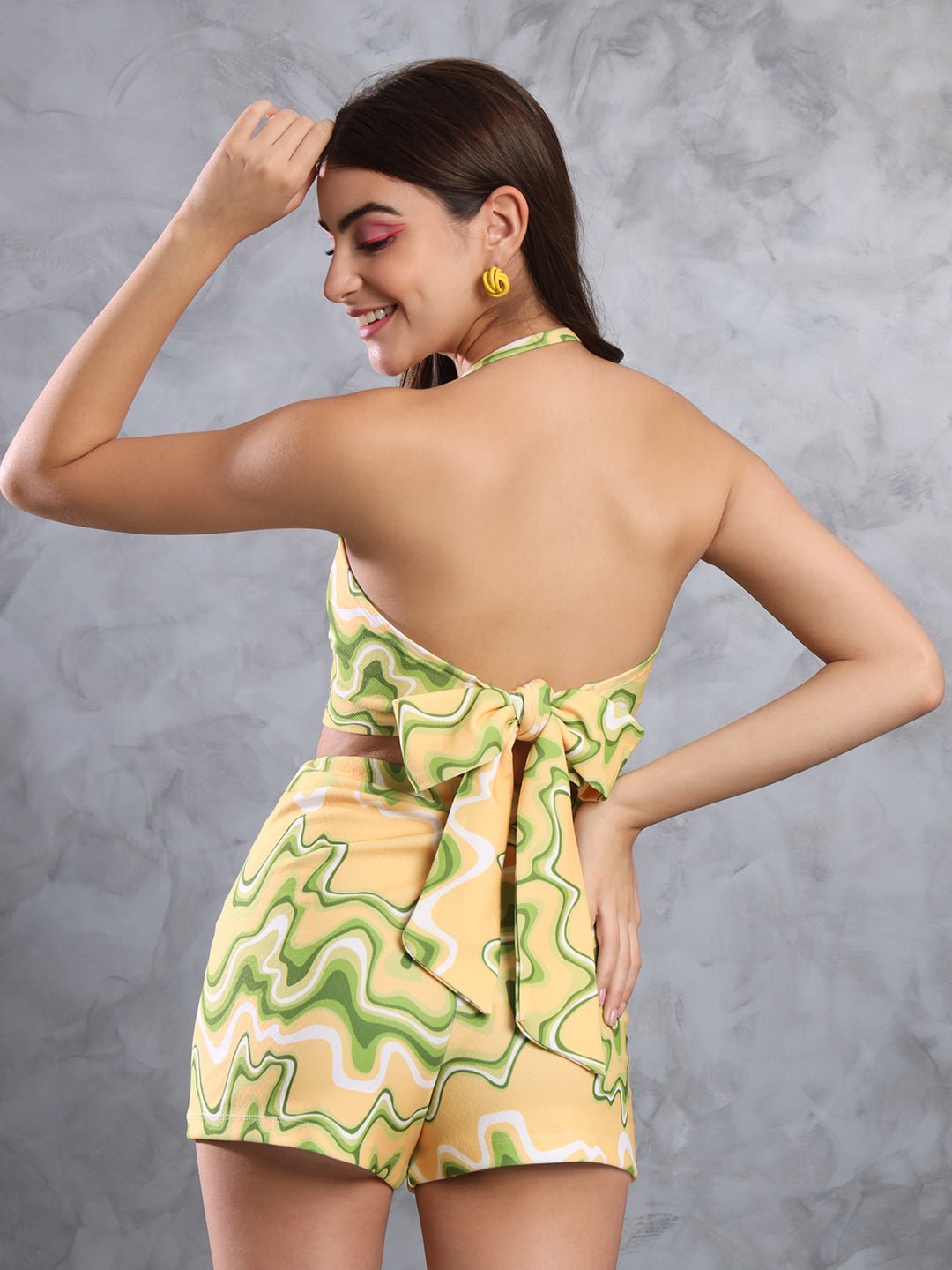 Stacked Flame Women Two Piece Dress Multicolor Dress