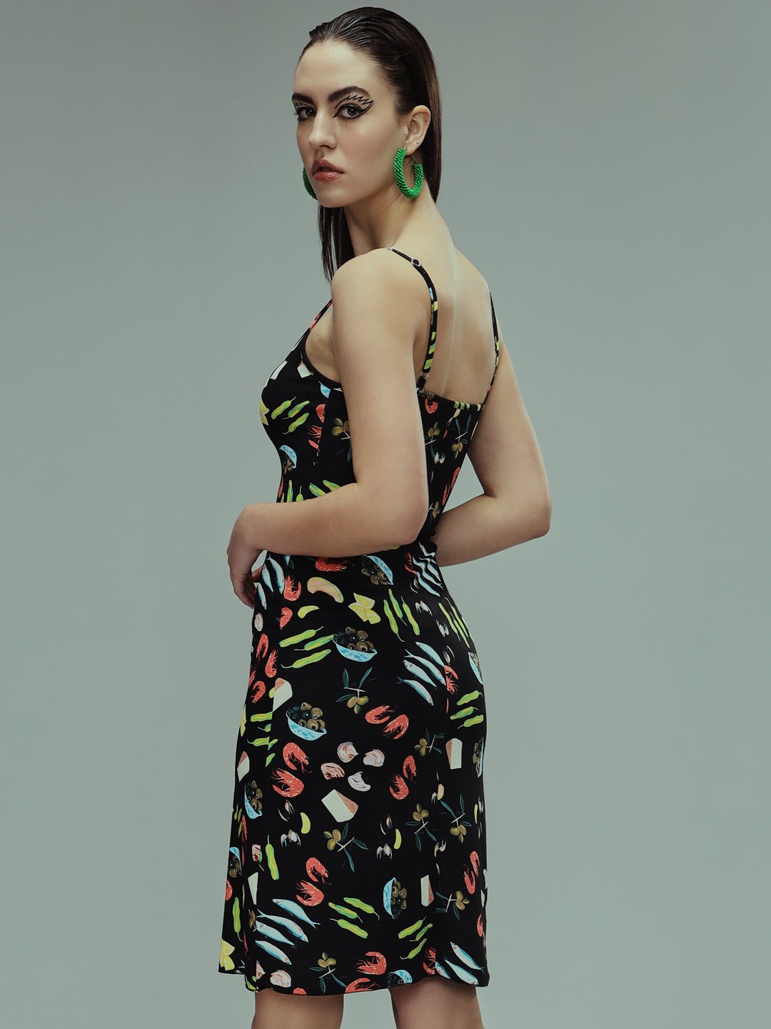 Stacked Flame Women Bodycon Multicolor Dress