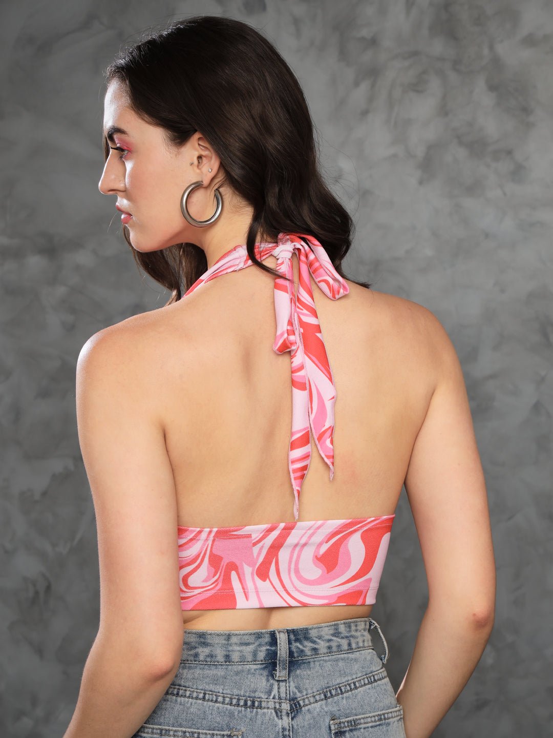 Stacked Flame Casual Sleeveless Printed Women Multicolor Top